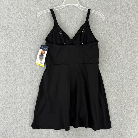Lands' End Womens Swim Dress Swimsuit Black Size Small UPF 50  V Neck Adjustable - Picture 4 of 14